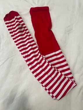 Red & White Striped Candycane Tights